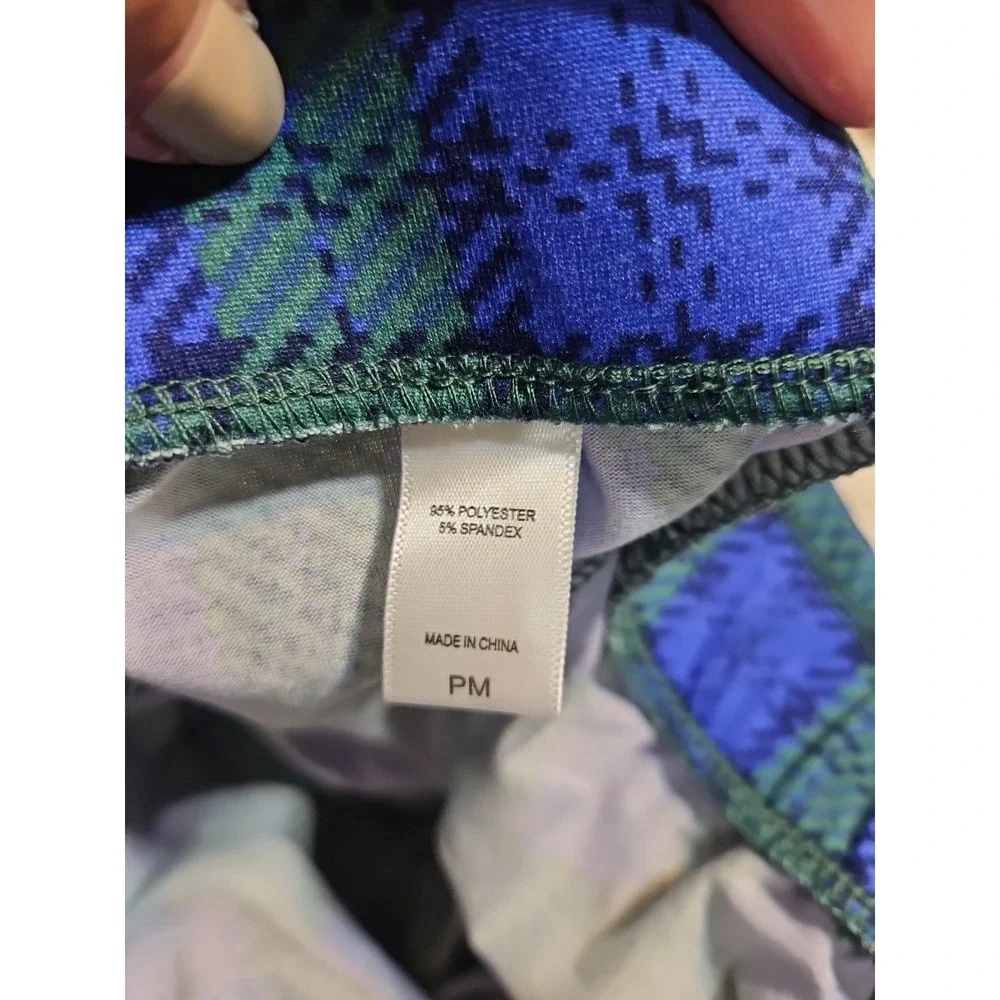 Muk Luks WOMEN PM Blue Green Plaid Cloud Knit Henley Pajama Top And‎ Bottom...